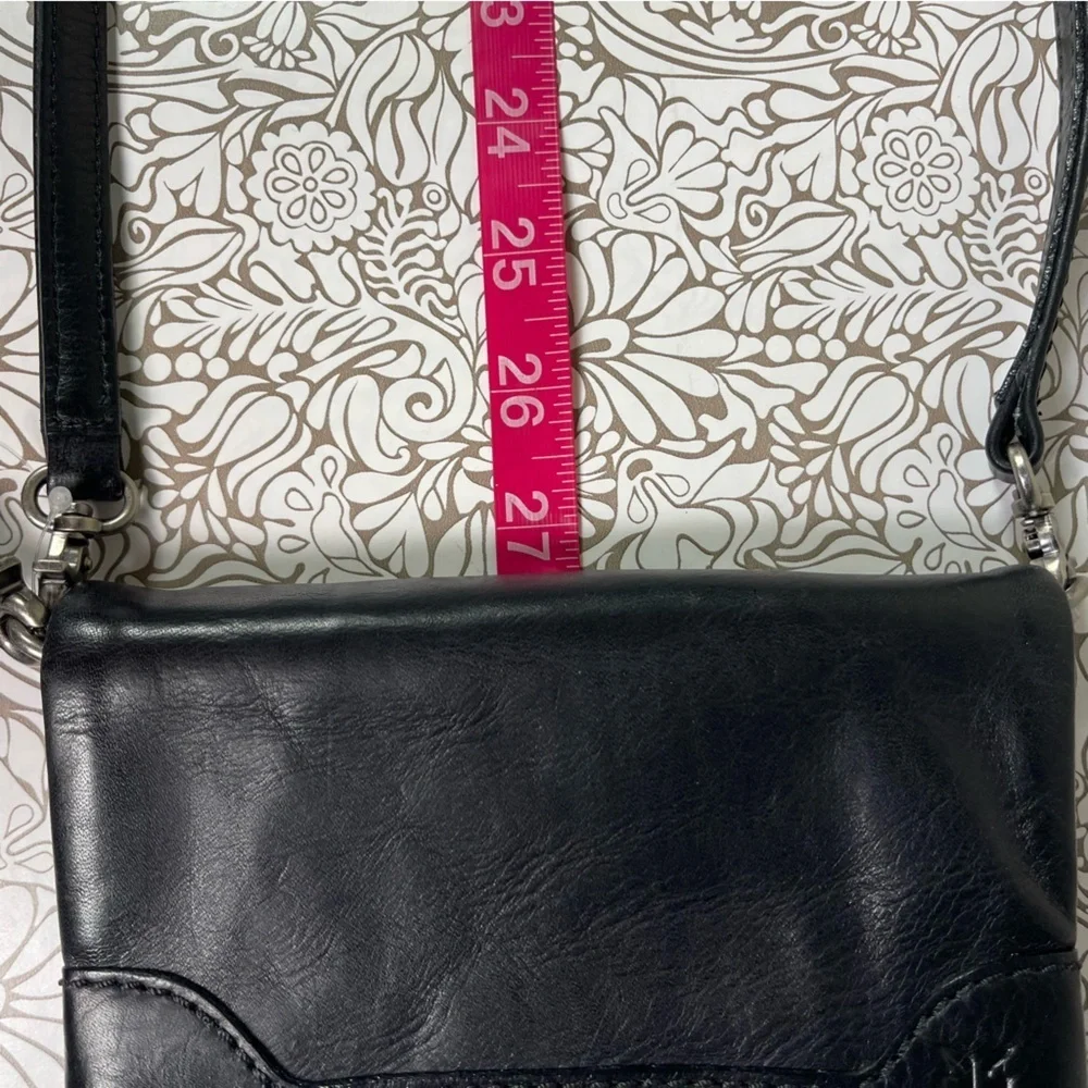 Frye Melissa Crossbody Stadium Bag Purse Black Leather - Picture 12 of 12